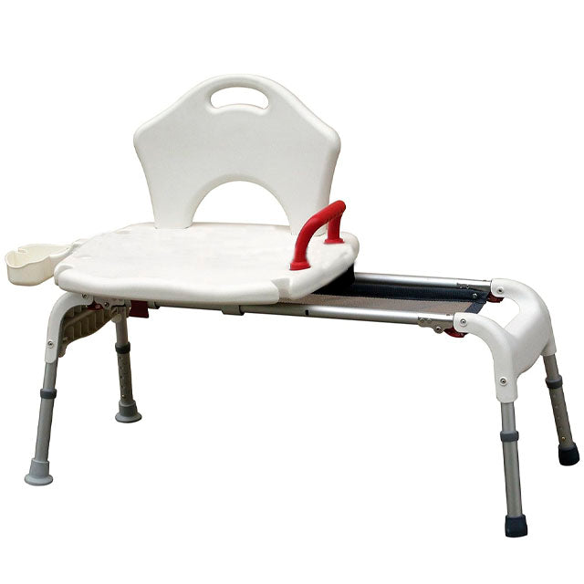 Cadeira Deslizante com Altura Regulável para Acesso à Banheira