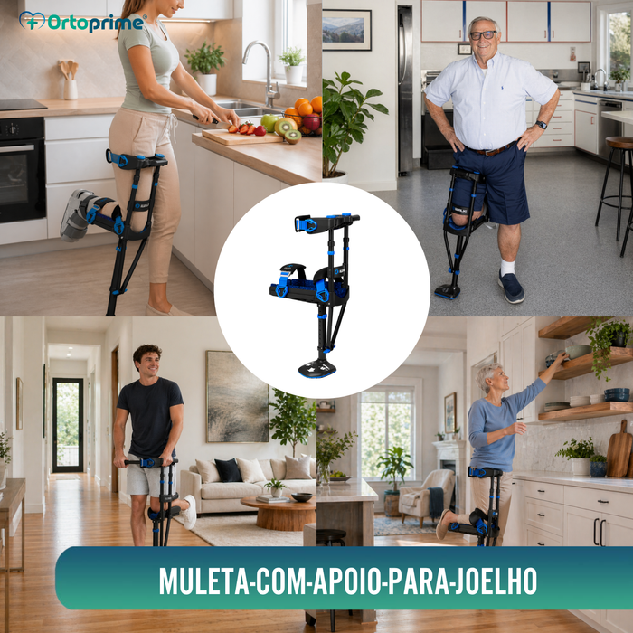 Muleta de Joelho Mãos Livres | Altura Regulável
