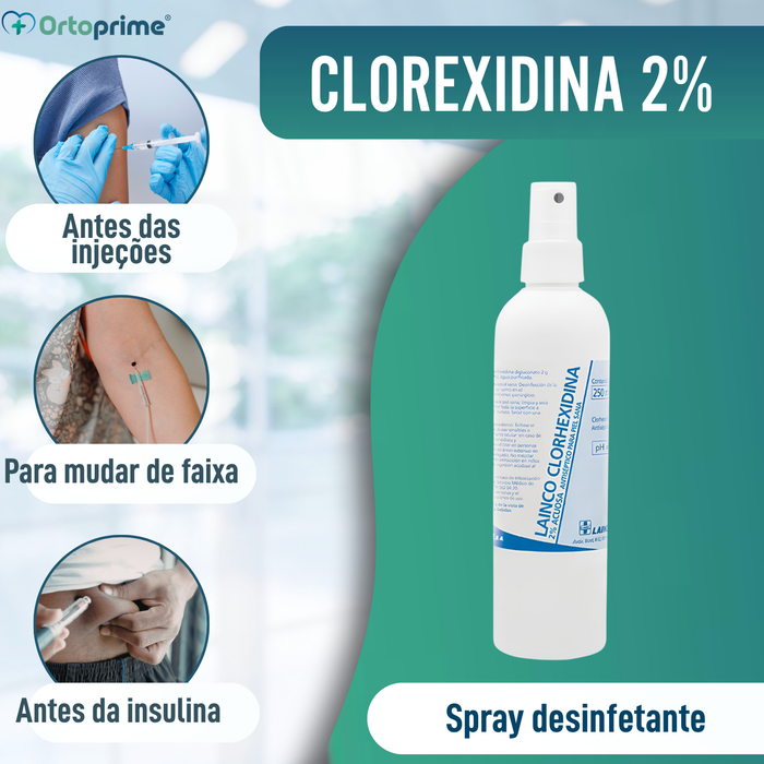 Spray Antisséptico de Clorohexidina 2% | Solução Aquosa 250 ml