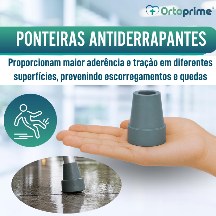Ponteira Antiderrapante para Bengala e Muleta | 2 Unid