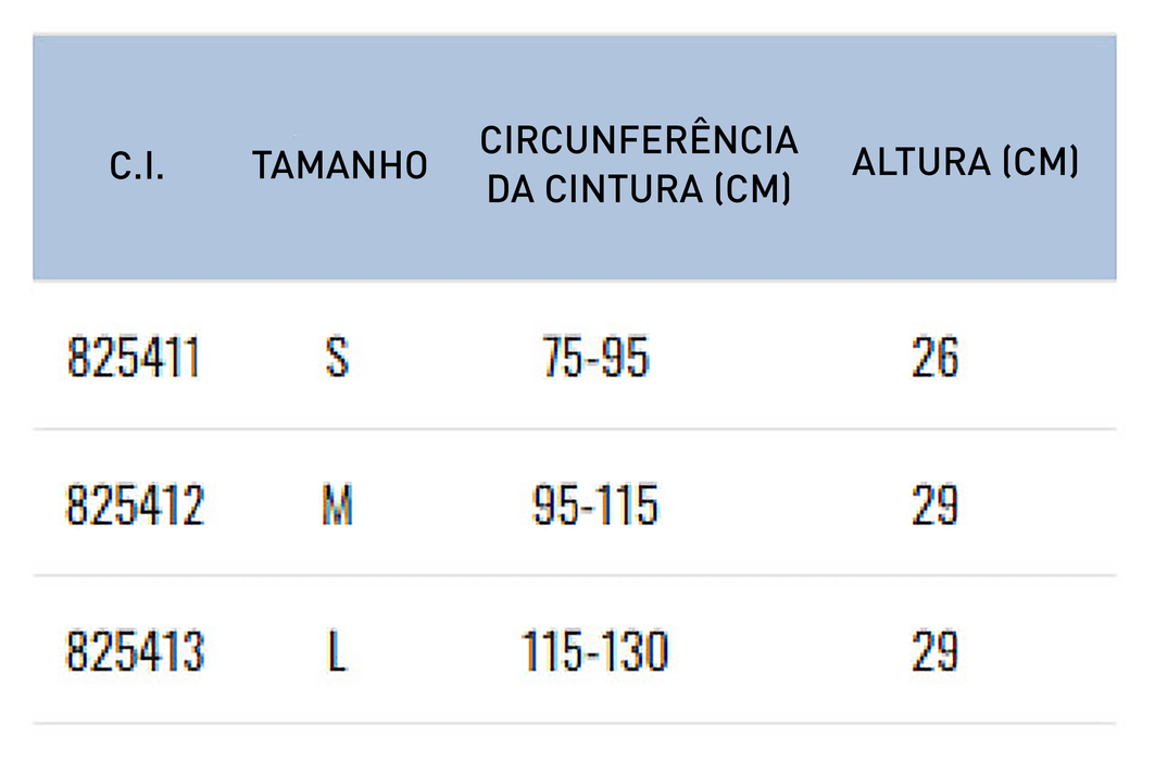 Faixa Tubular com Fecho de Velcro - Três Tamanhos