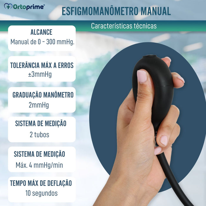 Tensiómetro de Braço Manual Profissional Esfigmomanómetro