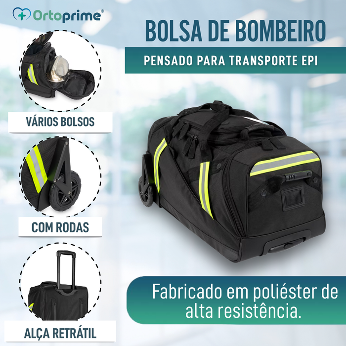 Mala Trolley Profissional de Bombeiro com Rodas EPI