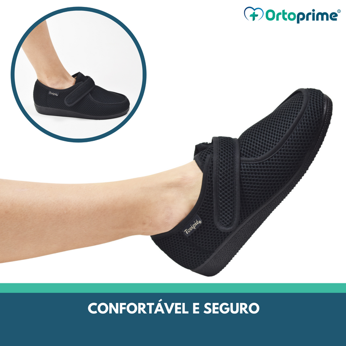 Sapato Ortopédico de Luxo com Velcro - Para Cavalheiros