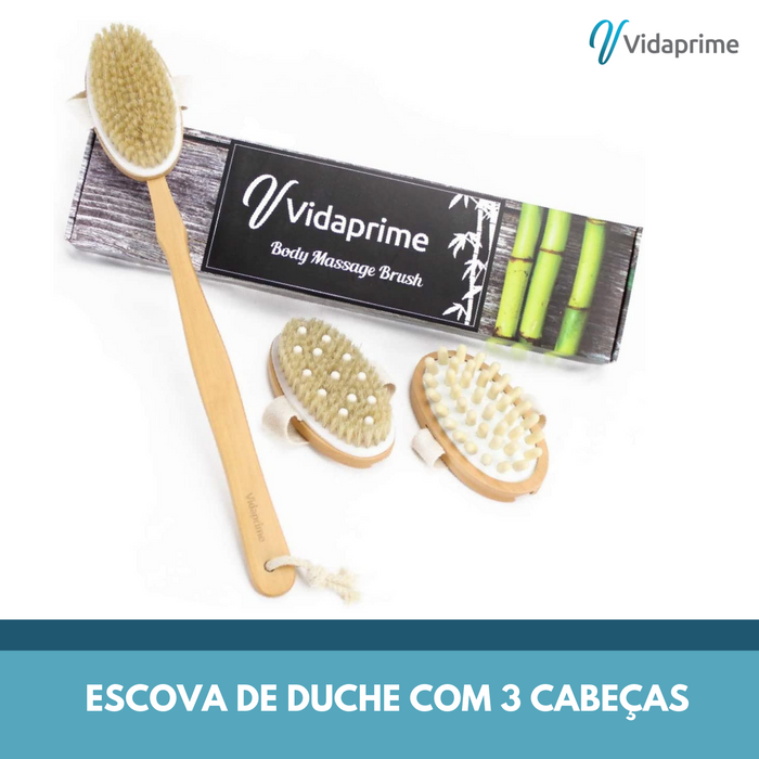 Escova de Chuveiro com Cabeças Intercambiáveis