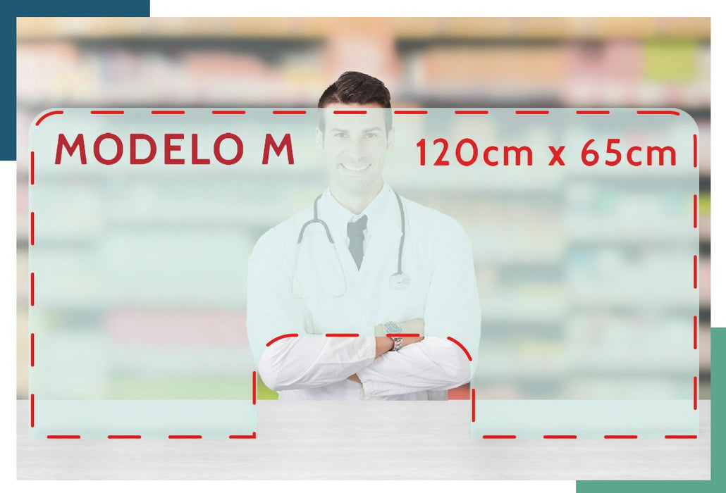 Painel de Proteção Anti-Contágio para Balcões - 120 x 65 cm