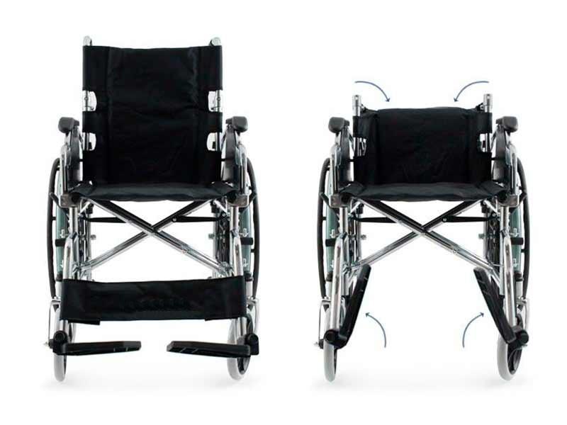 Cadeira de Rodas Dobrável em Aço Cromado - PlusLife