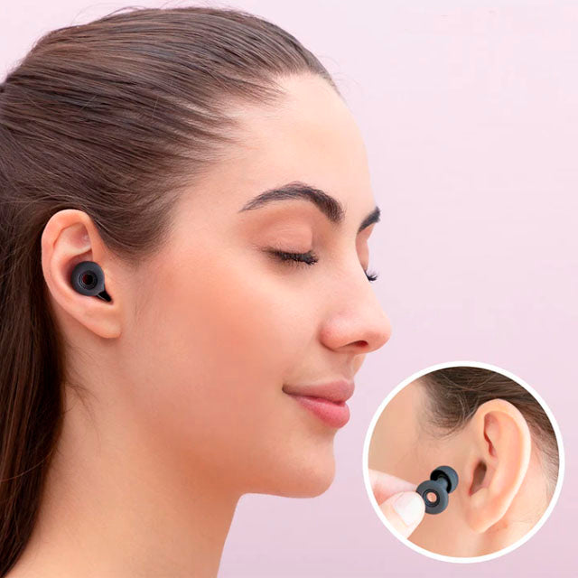 Tampões de Ouvidos em Silicone com Almofadas Adaptáveis - Para o Ruído