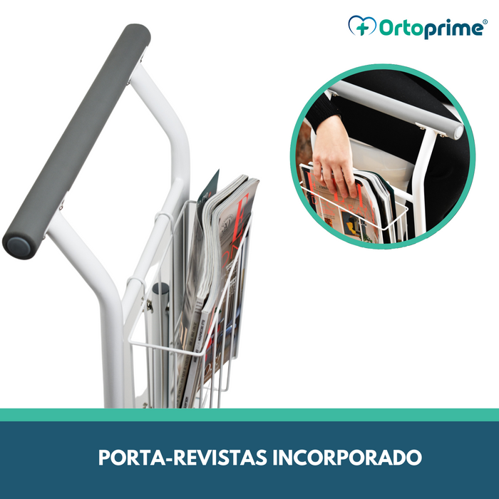 Apoio de Braços Sanitário Portátil com Porta-Revistas